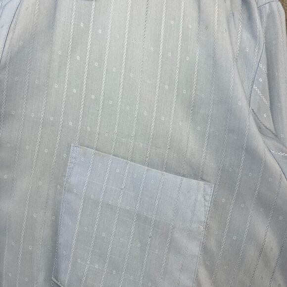 Vintage Montgomery Ward Shirt Men's 16 Large BLue Striped Rockabilly Disco 70s - Picture 8 of 16
